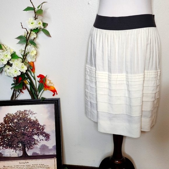 Theory Zelia Linen Blend Tiered Skirt Summer Office Lightweight Luxury Classic - Picture 1 of 14